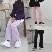 와이본 주니어 겨울 스판 골지 벨벳 부츠컷바지 / 3칼라 크리