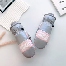 스키장 벙어리장갑 방수 스노우보드 장갑, 그레이