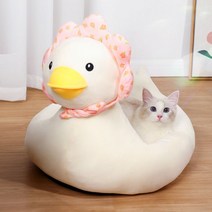 잘생쁨 고양이 강아지 방석 애견 쿠션 침대 편안한 애견방석 오리 펭귄 귀여운 하우스 원룸 자취, 작은펭귄