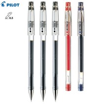 PILOT 하이테크-C 0.3mm 5개 파일롯트 HI-TEC-C 젤 잉크 볼펜, 혼합5개(블랙3레드1블루1)