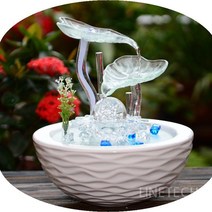 미니분수대 실내 인테리어 장식 천연 가습기 소품 실내분수대 가정용 조각 인공폭포 연못, A