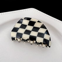 앤티크 앤틱 체크 헤어핀 기질 뒤통수 그립 ins풍 기하학 헤어 액세서리