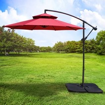 [위드퍼니처] 더블탑 폴딩 파라솔 2700+플라스틱 베이스 15kgX4, 상세 설명 참조