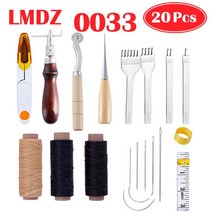 LMDZ Leathercraft공구 세트 펀치스티칭 조각 작업 바느질 안장 그루버 DIY 가죽 공예 도구 개인화, 02 0033 20Pcs 1Set