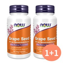 나우 푸드 포도씨 추출물 그레이프 시드 폴리페놀 100mg 100베지캡슐 2개 세트, 100정