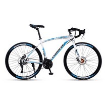 로드자전거 700C High carbon steel Road Bike 21 Speeds Double Disc Brake Bcycles for Adults Man Woman, 01 WHITE_01 26 inch_04 24