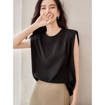 어깨뽕 티셔츠 슬림 직각견 탑 패드 숄더업 여자 69