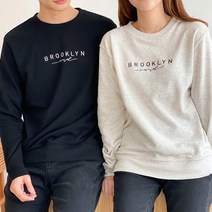 멋지군 베이직 남녀공용 쭈리 맨투맨 브로클린 자수 티셔츠