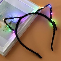 어린이 생일 파티용 LED 큐티 고양이 머리띠 블랙, 본상품선택
