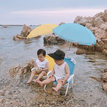 유아 어린이 캠핑 비치 의자 파라솔 휴대용 우산세트, 주황색 새로운 색상