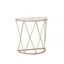 북유럽 선반 반원 테이블 콘솔 현관 베란다 진열대, 길이 80x너비 30x높이 80(애쉬 화이트)