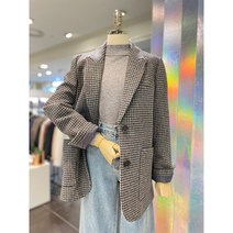 ab.f.z@ 로뎅 투버튼 카라 체크 모직 자켓 AEX4HJ08J1