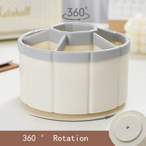 펜트레이 아크릴 원목 볼펜 연필꽂이 관람차 360 ° 회전 펜 홀더 대용량 귀여운 연필 보관함 데스크탑 정, 01 Off white