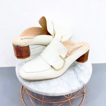 여성 스퀘어 가죽 유링장식 쿠션5cm블로퍼12H00863Q