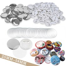 뱃지만들기 뱃지제작 뱃지재료 100/300/500Pcs 배지 버튼 부품 DIY 핀 세트 제조기 용품 프레스 기계 25/3, 01 100-PCS_02 32MM