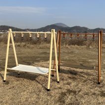 레오루카 인디언 우드 행어 행거 옷 걸이 감성 캠핑 차박 용품, 브라운 - 스트랩추가(5EA)