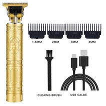 이발기빈티지 전문 헤어 바리깡 이발기 T9 0mm 남성용 USB 충전식 살롱 도구, 04 I-1set