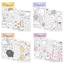 3D 리무벌스티커 포켓몬스터W 아이좋아, 순덕이크루 내가 색칠하는 스티커 4p세트 (20개)
