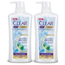 클리어 아이스 쿨 멘솔 비듬 두피케어 샴푸 650ml, 2개