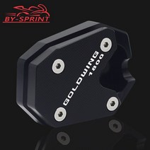 자이로-x 50 고무 패드레이저 로고 오토바이 CNC 킥 스탠드 사이드 확장 패드 혼다 골드윙 1800 GL 2018-2, 01 Black