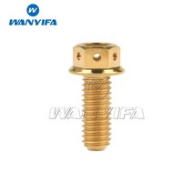 Wanyifa 티타늄 볼트 M6 M8x 10 15 20 25 30 35 40 45 50 55 60mm 플랜지 내부 육각 머리 나사 바이크 오토바이 브레이크 캘리퍼스, [02] 금, [01] M8, [08] 50mm