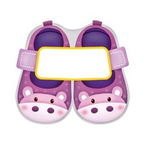 유치원 신발장 신학기 스티커 이름표 10개 신발2 하마 네임 사진 유치원 신발장