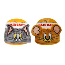 톰과 제리 캐릭터 세안 헤어 밴드 2p 머리띠 세수 목욕 커플, 세트