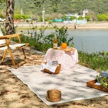 아트박스/레브라이프 홀리데이 체크 방수 캠핑 피크닉 매트 돗자리 L, 핑크