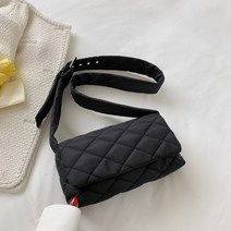 크로스백 퓨어 컬러 퀼트 대형 면 크로스 바디백 여성용 지갑 스페이스 패드 핸드백 겨울
