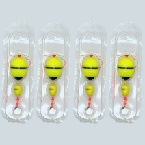 다루미 생활낚시 원터치 찌낚시 채비 낚시찌, 1호4개, 옐로우