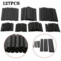 전선쫄대 선정리쫄대 전기선커버 127 Pc 열 수축 튜브 케이블 와이어 절연 슬리브 연결 커버 보호 328 W 핫 에어 건 슬리브300 피스, [02] 127PCS with Bag