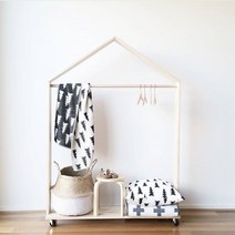 아이 방꾸미기 원목 아기옷행거 키즈 우드 옷걸이 행거 1단 140cm, 1단행거