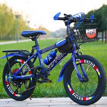 초등학생자전거 초등학생 어린이 16-20인치 초등생 저학년 선물 초등 퀄리티 산악, 22인치  형광 그린 럭셔리 선물팩