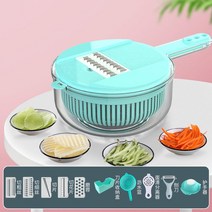 무채써는기계 무우채 무채썰기 채써는 다용도 야채슬라이스 감자 만능 채썰기 기계 채칼, 뉴 럭셔리 에디션 클리어 그린