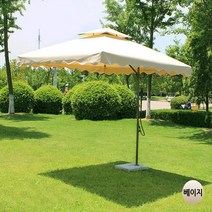 우기마켓 폴딩 초대형 카페 야외 그늘 편의점 원형파라솔/사각파라솔, 사각파라솔_아이보리