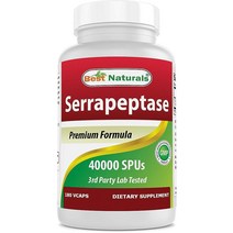 Best Naturals 세라펩타제 40000 SPU 캡슐, 180 Count (Pack of 1)