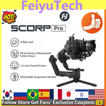dslr 짐벌 캐논 6dmark2 오막포 Feiyutech feiyu scorp pro dslr 미러리스 카메라용 3축 짐벌 안정기 10.6lb 부하 분리형 원격 oled, 초점을 따르다