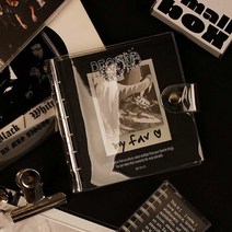 6공 투명 커버 똑딱이 다이어리 일상 기록 스크랩북, 단품