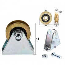 롤러휠 롤링 리프팅 베어링 풀리 삼각대 로프 가이드, D형3개 G00903