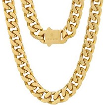 krkc ampco 14mm 남성 체인 18k 골드 곡선 체인 힙합 보석 솔리드 변색되지 않은 목걸이 튼튼한 스트리트웨어 남성 힙합 체인 18 20 22 24 26 인치