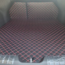 아이빌 4D 입체퀼팅 현대 아이오닉6 자동차 트렁크매트 + 2열등받이 풀세트, 분리형, 블랙+골드스티치