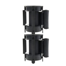 GHSHOP 2p 2m 검은 stanchion 대기열 장벽 확장 개폐식 벨트, 블랙, 나일론