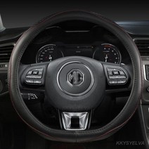 핸들 커버 자동차 운전대 미끄럼방지 정품 가죽 MG ZS GS MG3 MG5 MG6 MG7 GT 360 건담 350 부품 TF 6 액세서리, BLACK RED D SHAPE