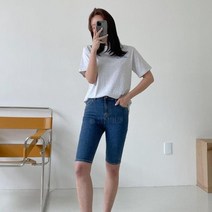다잇템 여자 진 진팬츠 바이커핏 하프 반바지 (8376632)