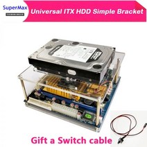 데스크탑 컴퓨터 DIY PC 오버클럭 테스트 벤치 ITX 컴퓨터용 오픈 프레임 미니 HTPC 에어 케이스 브래킷 베어 지원 하드 디스크 설치, Black 2