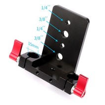 15mm 로드 클램프 1/4 "3/8" 치즈 마운트 DSLR 카메라 숄더 리그 레일 지원 시스템 레일 블록 플, 04 Clamp Plate Combo