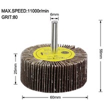 16-80mm 80 그릿 샌딩 플랩 휠 디스크 연마 그라인딩 휠 dremel 액세서리 사포 연마 도구 드릴 용 6mm 생크, 60mm