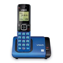 브이텍 Vtech 6.0 무선전화 발신자 확인 통화 중 대기 기능 포함 은색 검은색 무선 수화기 2개, 1 Handset_Blue