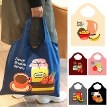 사은품 판촉물 장바구니/에코백 가방 폴딩백 브렉퍼스트 시리즈(여우창고) 시장바구니 시장가방 에코가방, 6 블랙