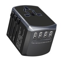 오빅 해외여행용 멀티어댑터 플러그 미국 유럽 아시아등 150여개국 호환 USB3포트 보관케이스포함, 어답터 골드